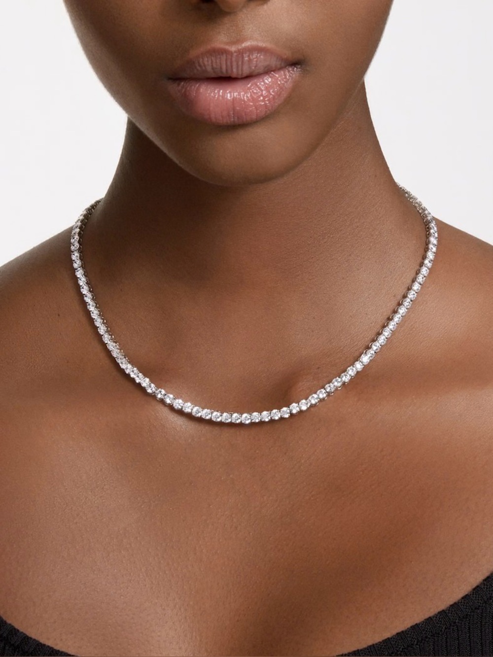 Swarovski Silver Crystal Tennis Necklace